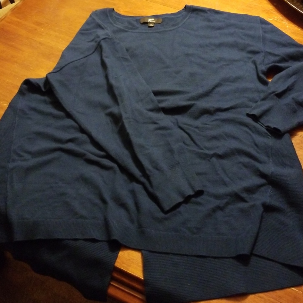 Gnw split back aqua blue sweater